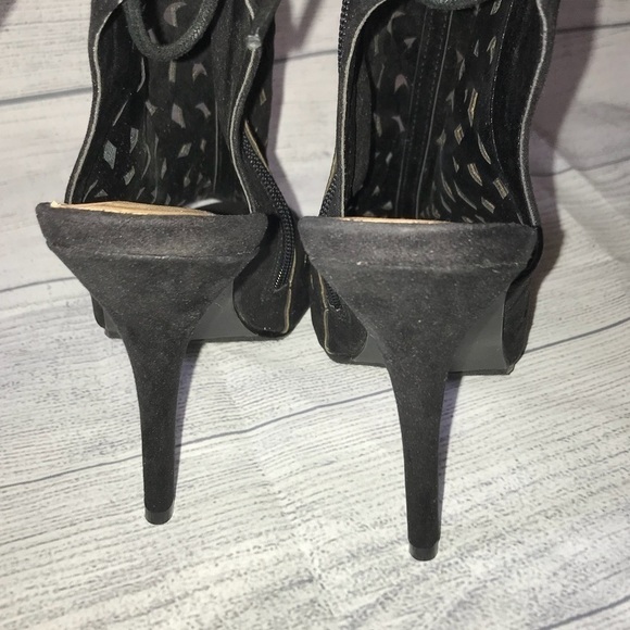 -Thaden Black Open Toe Booties - Picture 5 of 8